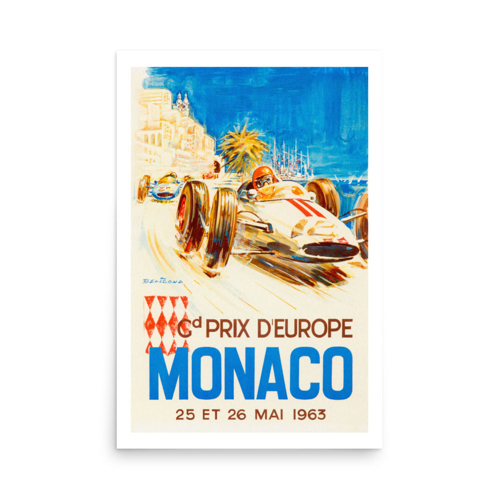 LARGE 'GRAND PRIX OF MONACO' PRINT (1963)